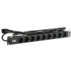 ITK PDU 9 розеток DIN49440 (нем. станд.) 1U, шнур 2м вилка IEC 320 C14, профиль из ПВХ, черный