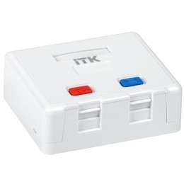 ITK Корпус настенной розетки для установки двух модулей Keystone Jack белый