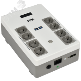 ITK ELECTRA ST8 ИБП Линейно-интерактивный 600ВА/360Вт LCD АКБ 1х9AH 8хSchuko USB 4хUSB зарядки