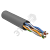 Витая пара U/UTP кат 5E 4х2х24AWG solid LSZH серый 100м