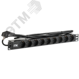 Блок розеток PDU 9 розеток 1U шнур 2м вилка алпроф