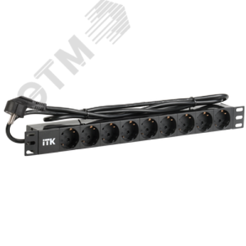 Блок розеток PDU 9 розеток 1U шнур 2м вилка алпроф