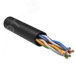 Витая пара U/UTP кат 5е 4 пары 24AWG LDPE 305м черный