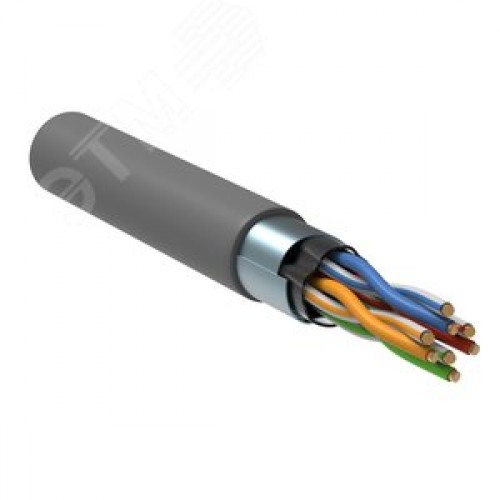 Витая пара F/UTP кат 5е 4 пары 24AWG solid 305м PVC серый