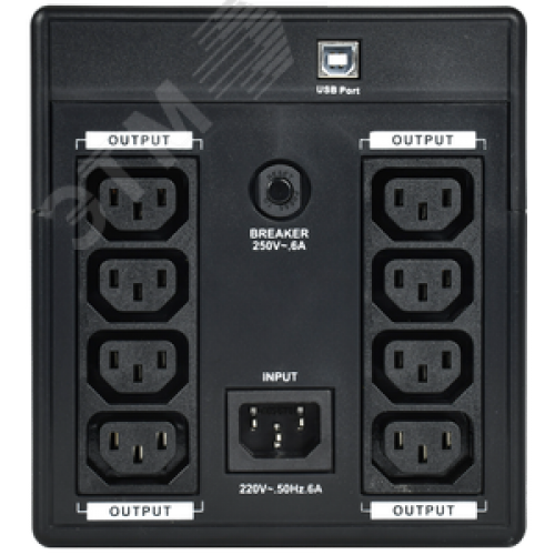 Источник бесперебойного питания Line-interactive 1500 ВА/900 Вт, фаза 1/1, LCD дисплей, с АКБ 2х9AH, USB