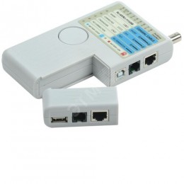 ITK Тестер для витой пары 4в1 RJ45/RJ11/BNC/USB с элементом питания