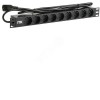 ITK PDU 9 розеток DIN49440 (нем. станд.) 1U, шнур 2м вилка IEC 320 C14, алюминиевый профиль, черный