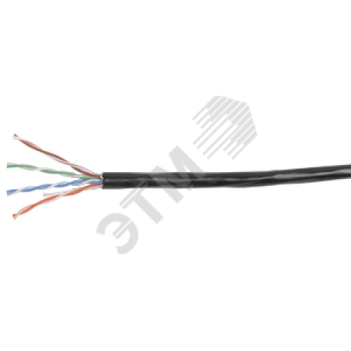 Витая пара U/UTP кат 5E 4х2х24AWG LDPE черный 100м