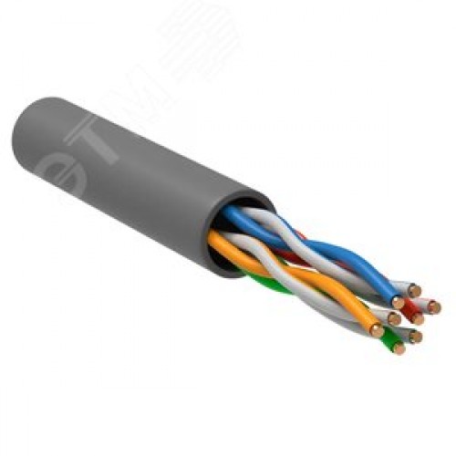 Витая пара U/UTP кат 5E 4х2х24AWG PVC серый РФ/Т