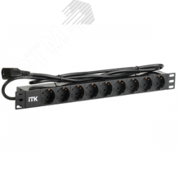 Блок розеток PDU 9 розеток шнур 2 метравилка IEC 320 C14. профиль из ПВХ. черный
