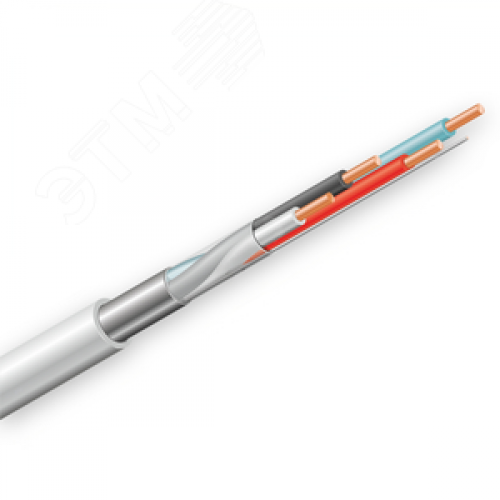 Кабель КПСЭнг(А)-FRLSLTx 2х2х0.75 для ОПС и СОУЭ оболочка с низкой токсичностью продуктов горения экранированный огнестойкий 2 пары 0.75мм.кв