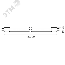 Лампа светодиодная LED 18вт G13 белый (4000K) установка возможна после демонтажа ПРА