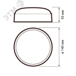 Светильник светодиодный влагозащищенный ДБП-12Вт 6500К 960 Лм круглый IP54