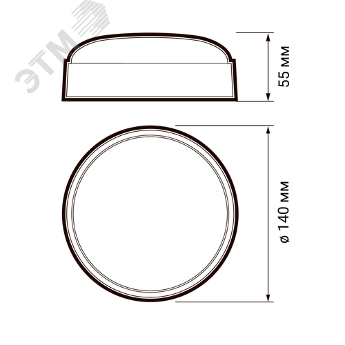 Светильник светодиодный влагозащищенный ДБП-12Вт 6500К 960 Лм круглый IP54