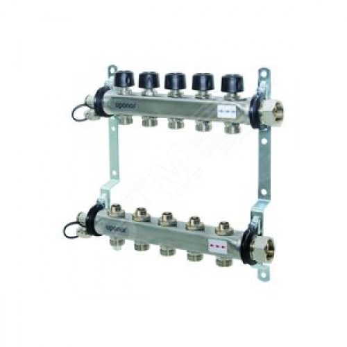 Коллекторная группа нержавеющая сталь Smart 3/4'х 3 выхода с клапанами евроконус