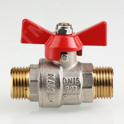 Кран шаровой 1/2' НН ручка бабочка BASE