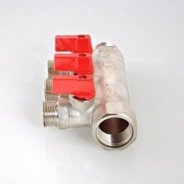 Коллектор 3/4'x2 выхода 1/2' НР с отсекающими кранами