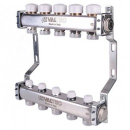 Блок коллекторный с ручными регулировочными клапанами 1'X6 вых+евроконус 3/4'