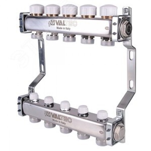 Блок коллекторный с ручными регулировочными клапанами 1'X6 вых+евроконус 3/4'