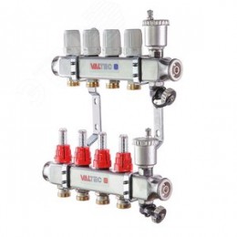 Коллекторная группа нержавеющая сталь 1'x10 выходов 3/4' ЕК с расходомером