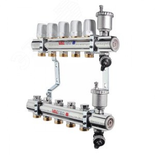 Коллекторная группа с расходомерами 1'x6 выходов 3/4' НР EK