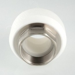 Муфта комбинированная 32x1' ВР под ключ полипропиленовая PPR белая