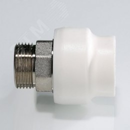 Муфта комбинированная 40x1 1/4' НР под ключ полипропиленовая PPR белая