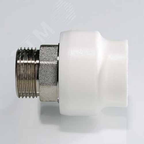 Муфта комбинированная 40x1 1/4' НР под ключ полипропиленовая PPR белая