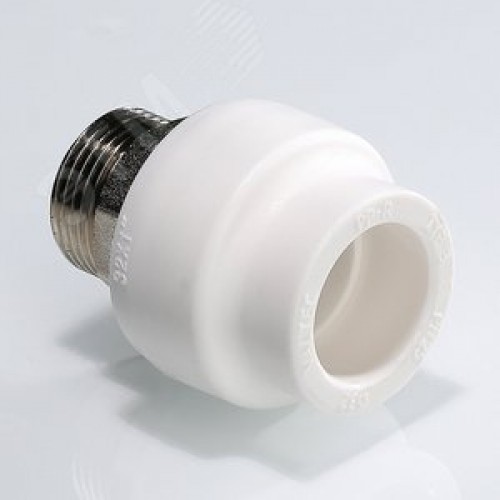 Муфта комбинированная 40x1 1/4' НР под ключ полипропиленовая PPR белая