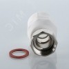 Муфта комбинированная 20x3/4' ВР накидная гайка, полипропиленовая PPR, белая