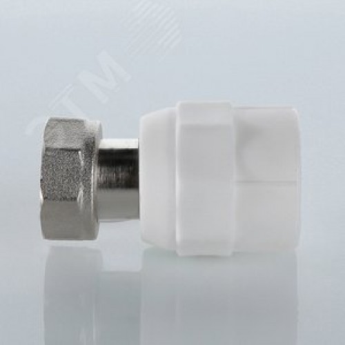 Муфта комбинированная 20x3/4' ВР накидная гайка, полипропиленовая PPR, белая
