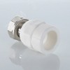 Муфта комбинированная 20x3/4' ВР накидная гайка, полипропиленовая PPR, белая