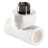 Тройник комбинированный 25x3/4' НР полипропиленовый PPR белый