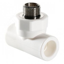 Тройник комбинированный 25x3/4' НР полипропиленовый PPR белый