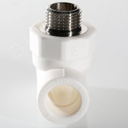 Тройник комбинированный 25x3/4' НР полипропиленовый PPR белый