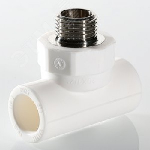 Тройник комбинированный 25x3/4' НР полипропиленовый PPR белый