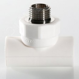 Тройник комбинированный 25x3/4' НР полипропиленовый PPR белый