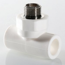 Тройник комбинированный 25x3/4' НР полипропиленовый PPR белый