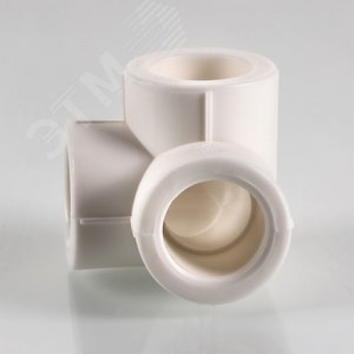 Тройник 25 мм двухплоскостной, полипропиленовый PPR белый