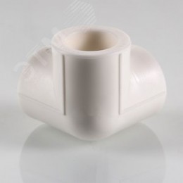 Тройник 20 мм двухплоскостной, полипропиленовый PPR белый