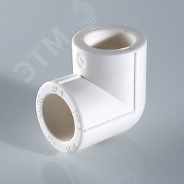 Угольник 63 мм 90 град., полипропиленовый PPR, белый