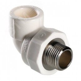 Угольник комбинированный 32x1' НР переходной, полипропиленовый PPR, белый