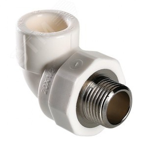 Угольник комбинированный 32x1' НР переходной, полипропиленовый PPR, белый