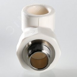 Угольник комбинированный 32x1' НР переходной, полипропиленовый PPR, белый