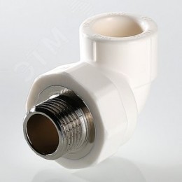 Угольник комбинированный 32x1' НР переходной, полипропиленовый PPR, белый