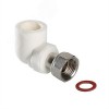 Угольник комбинированный 25x3/4' ВР с накидной гайкой, переходной, полипропиленовый PPR, белый