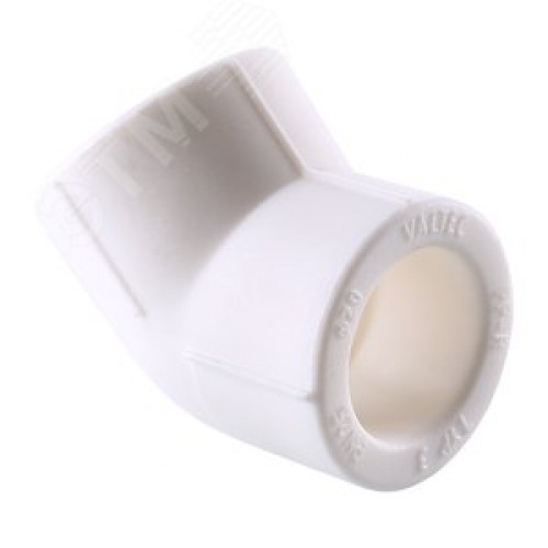 Угольник 32 мм 45 град., полипропиленовый PPR, белый