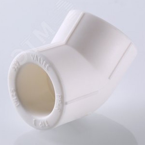 Угольник 32 мм 45 град., полипропиленовый PPR, белый