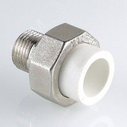 Муфта разъемная 20x3/4' НР полипропиленовая PPR американка, белая