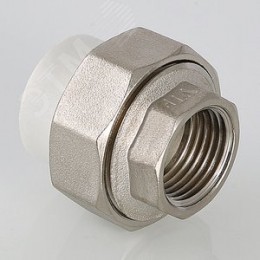 Муфта разъемная 20x1' ВР полипропиленовая PPR американка, белая